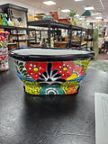 Blue Orange Pottery Planter